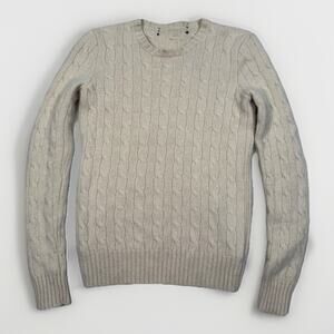 RALPH LAUREN Black Label Beige Cashmere Cable Knit Sweater Slim Women's Size S